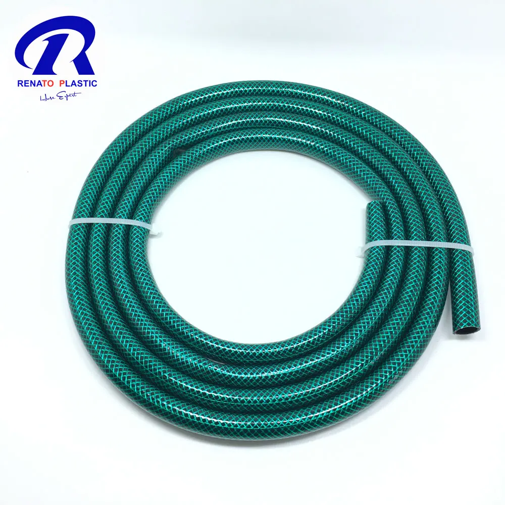 Manguera de agua de jardín flexible de PVC con carrete conector