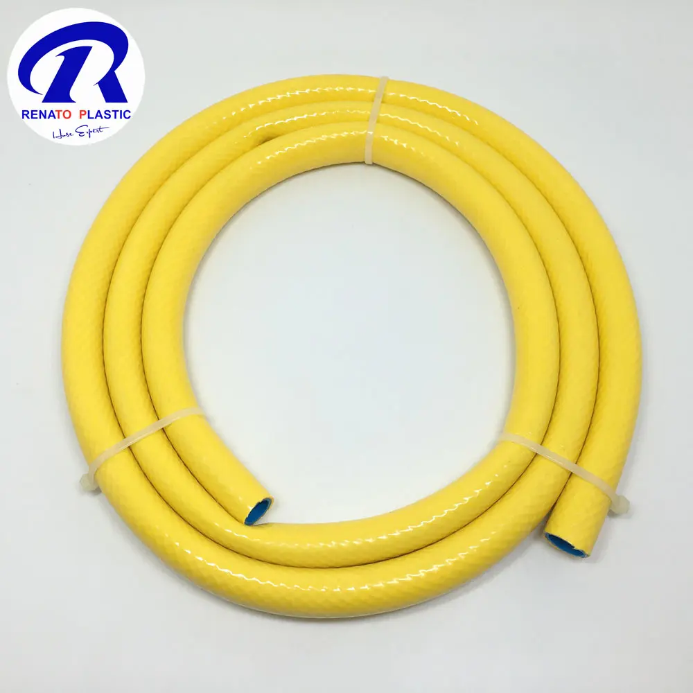 Manguera de agua de jardín flexible de PVC con carrete conector