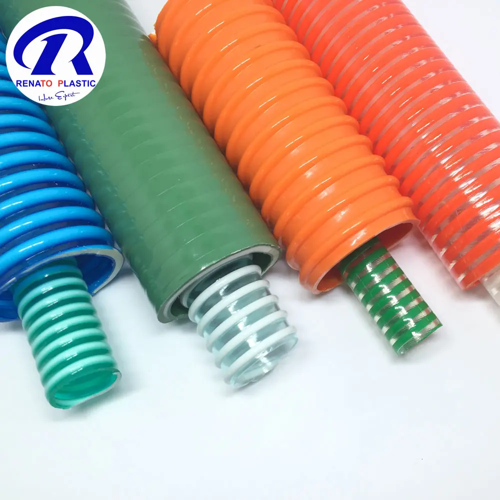 Manguera de succión de hélice de PVC flexible de China para suministrar agua