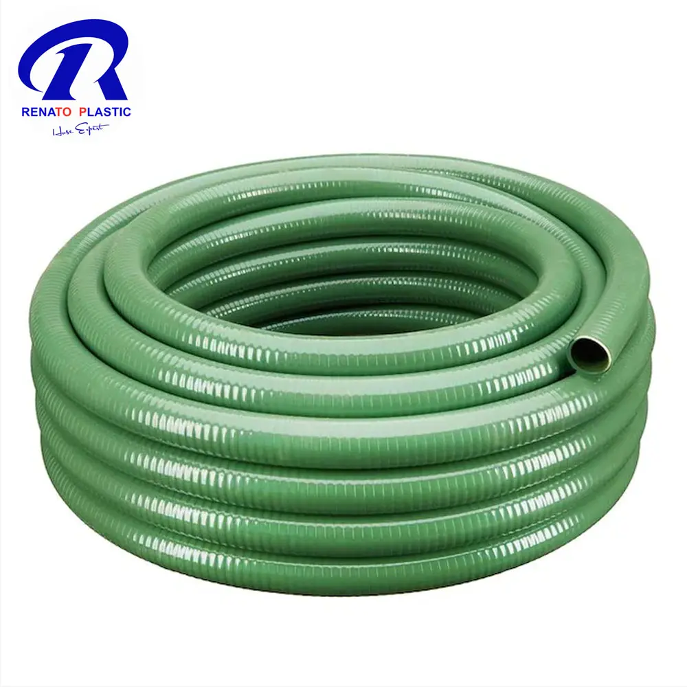 Manguera de absorción de agua reforzada en espiral de tubería de estanque flexible sin torsión de PVC