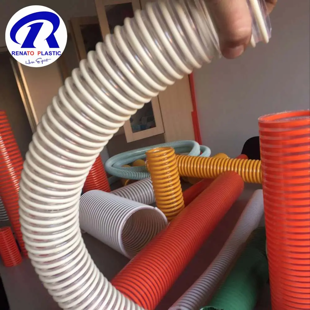 Manguera de succión de PVC de vacío espiral flexible hidráulica de entrega